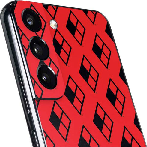 DC Comics Harley Quinn Logo Pattern Galaxy S22 Plus Skin